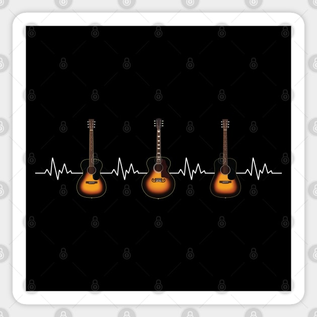 Heartbeat Sunburst Acoustic Guitars Sticker by nightsworthy